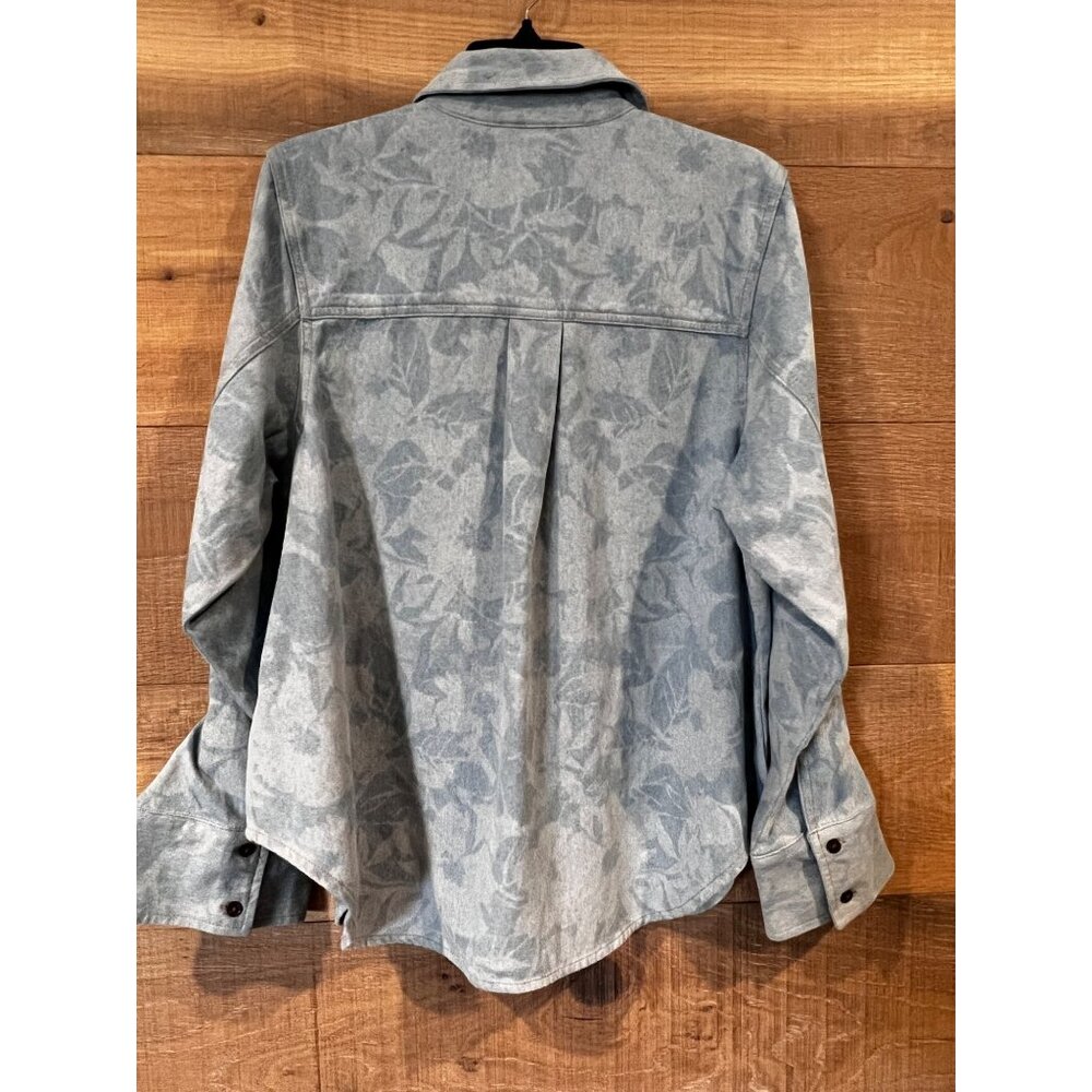 Derek Lam 10 Crosby Wesley Floral Denim Shirt size M - Picture 6 of 9